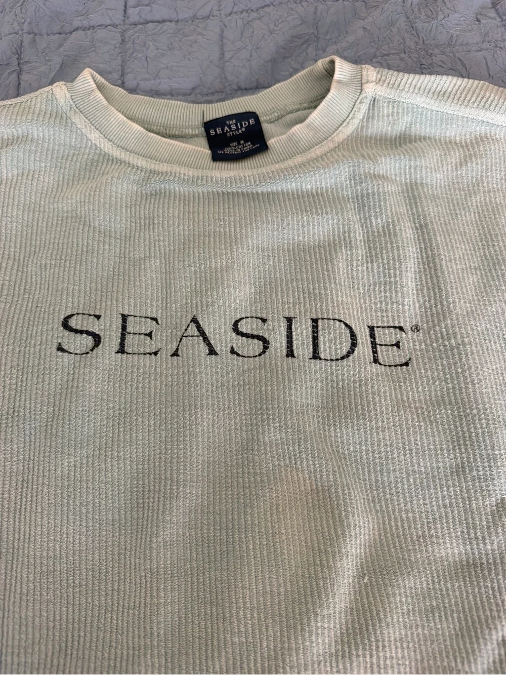 The Seaside Style Seaside Crewneck Sweatshirt in Sage whitewash size medium